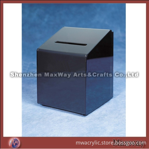 Black Cubical Modern Acrylic/Plexiglass Ballot Box